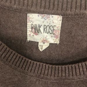 Pink Rose brown sweater Size Small
